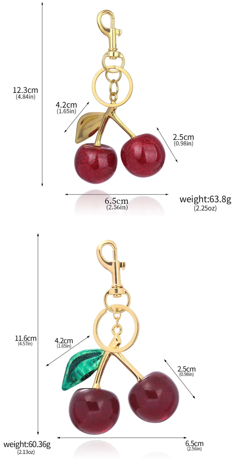 Cherry bag charm keychain for handbags schoolbags and promotional gifts Cherry bag charm keychain for handbags schoolbags and promotional gifts